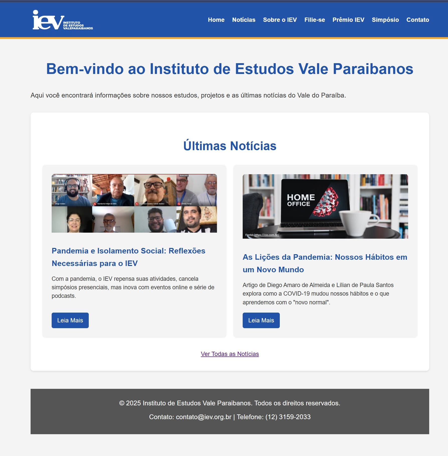 Preview do site siteiev.com.br