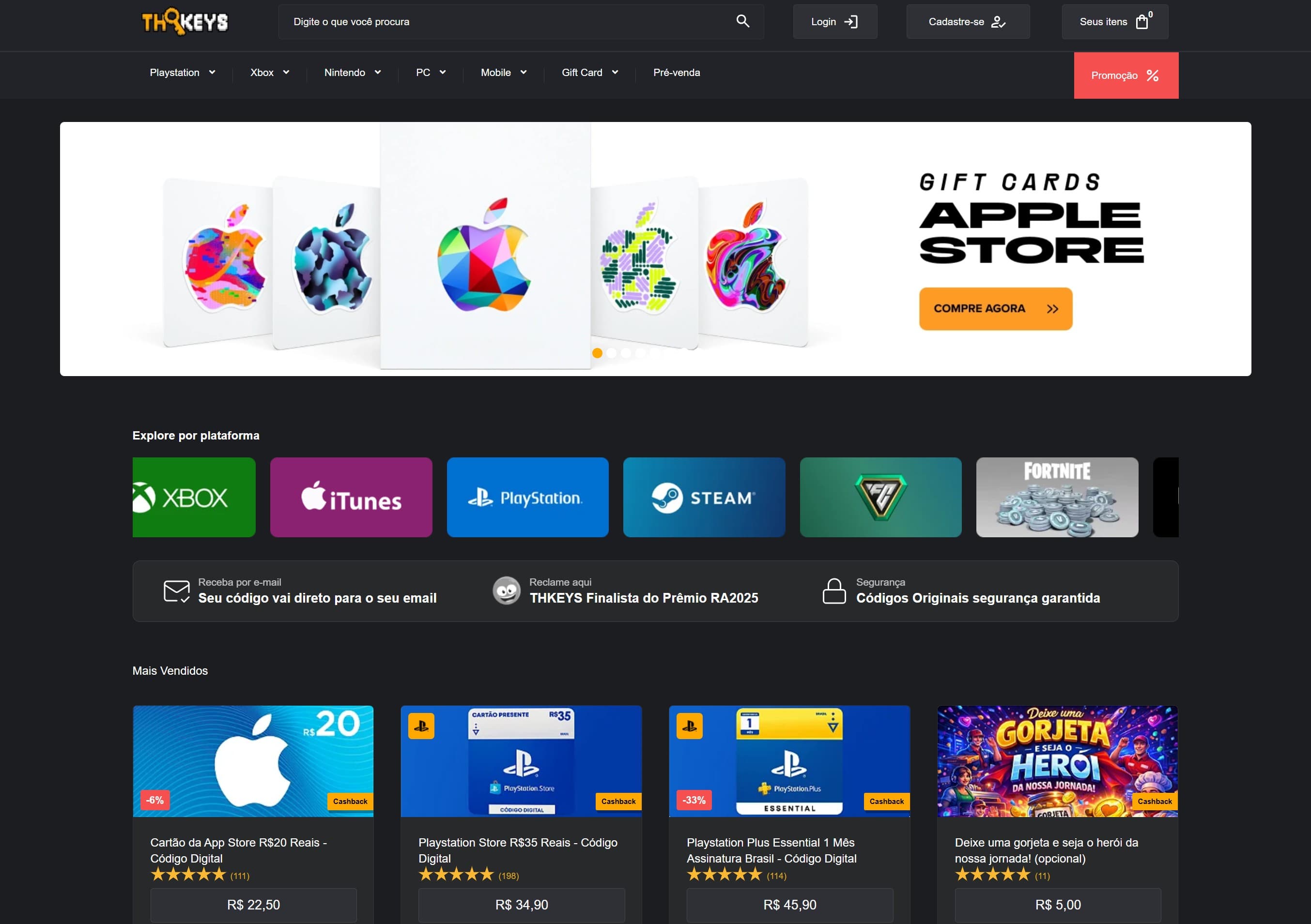 Preview do site thkeys.com.br